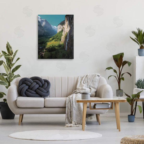 Stupell Industries Martin Podt | Valley Cliffs Grassland Wall Art