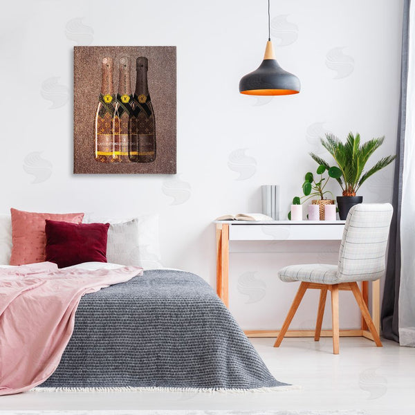 Stupell Industries Martina Pavlova | Abstract Brown Wine Bottles Wall Art