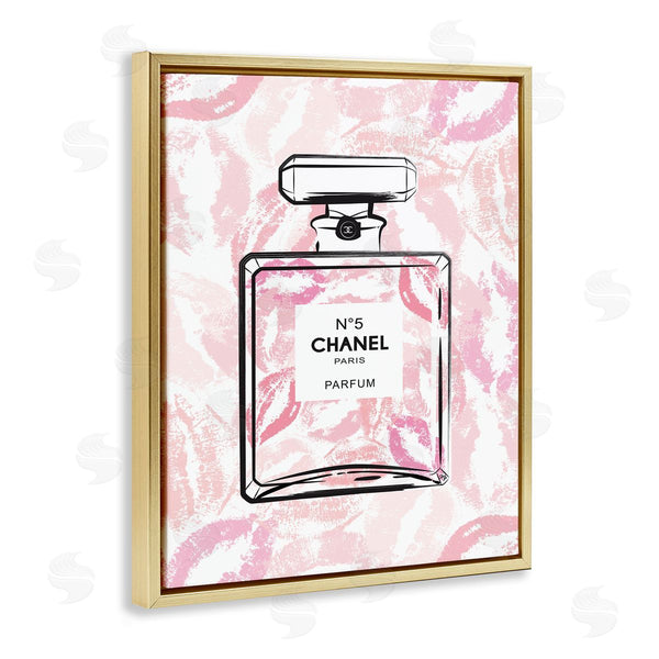 Stupell Industries Martina Pavlova | Abstract Lipstick Kiss Perfume Bottle