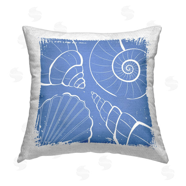 Stupell Industries Martina Pavlova | Abstract Shell Shapes Printed Throw Pillow
