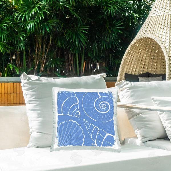 Stupell Industries Martina Pavlova | Abstract Shell Shapes Printed Throw Pillow