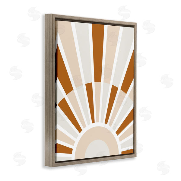 Stupell Industries Martina Pavlova | Abstract Sun On Horizon Alternating Stripes Earth Tones Wall Art