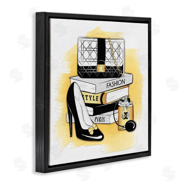 Stupell Industries Martina Pavlova | Black Glam Fashion Book Stack Wall Art