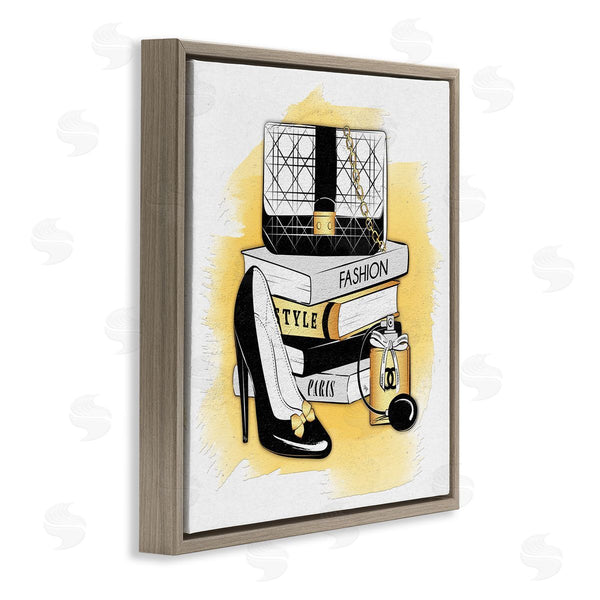 Stupell Industries Martina Pavlova | Black Glam Fashion Book Stack Wall Art