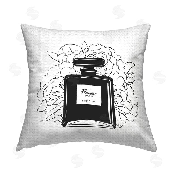 Stupell Industries Martina Pavlova | Black Perfume & Roses Printed Throw Pillow