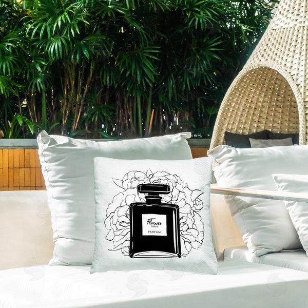 Stupell Industries Martina Pavlova | Black Perfume & Roses Printed Throw Pillow