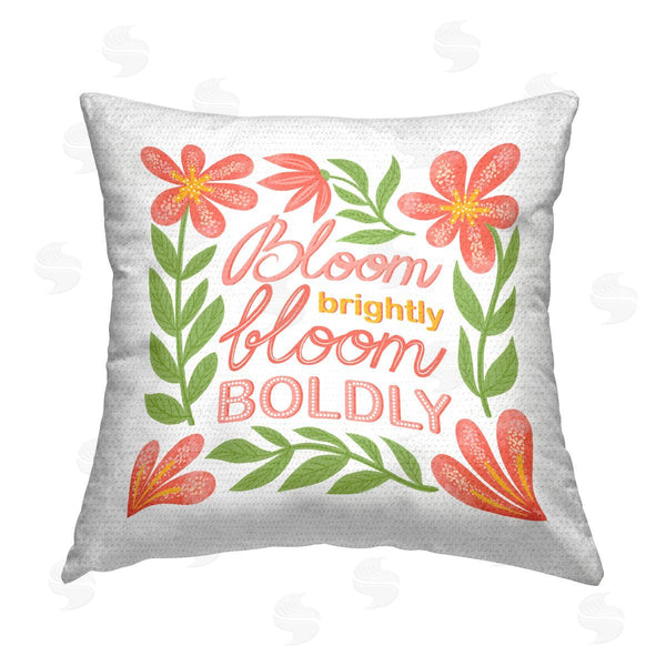 Stupell Industries Martina Pavlova | Bloom Brightly Flower Border Printed Throw Pillow