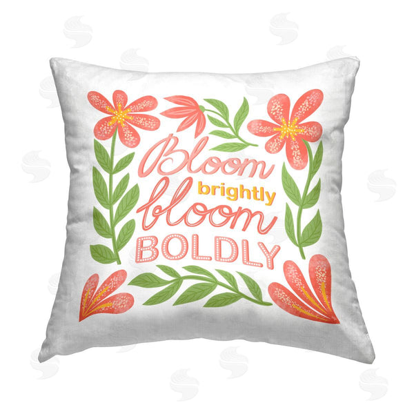 stupell industries Martina Pavlova | Bloom Brightly Flower Border Printed Throw Pillow