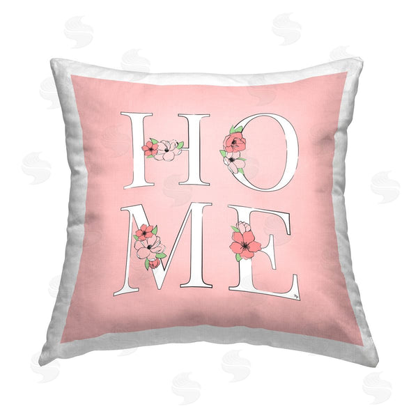 stupell industries Martina Pavlova | Blooming Home Letters Printed Throw Pillow