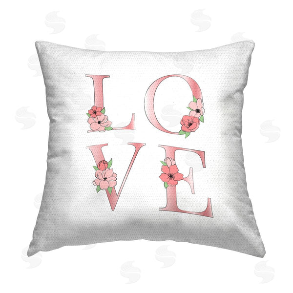 Stupell Industries Martina Pavlova | Blooming Love Letters Printed Throw Pillow