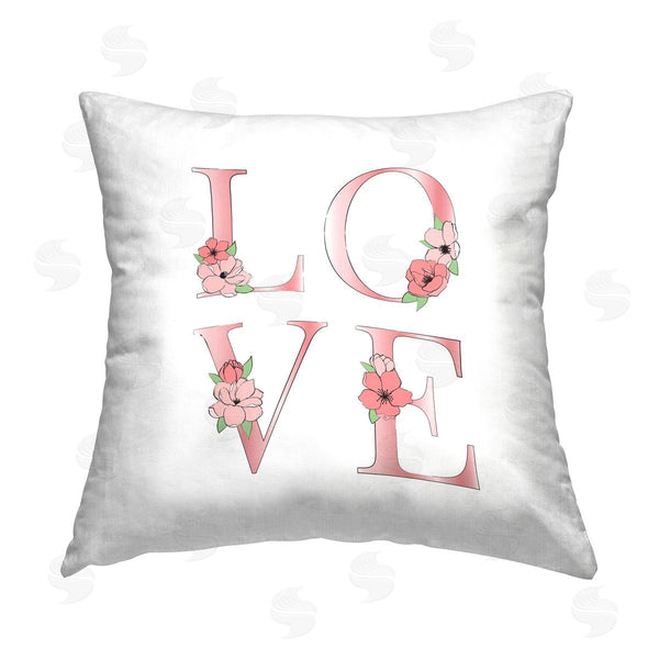 stupell industries Martina Pavlova | Blooming Love Letters Printed Throw Pillow