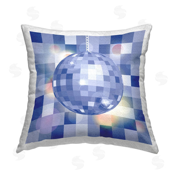 Stupell Industries Martina Pavlova | Blue Geometric Disco Ball Printed Throw Pillow