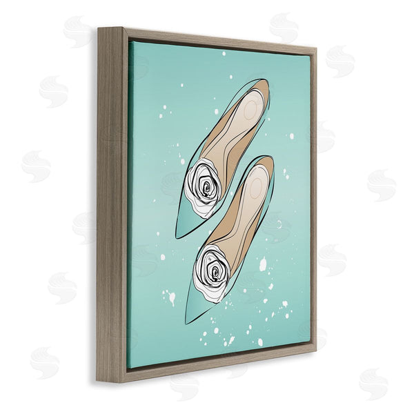 Stupell Industries Martina Pavlova | Blue Shoes With Flowers