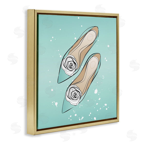 Stupell Industries Martina Pavlova | Blue Shoes With Flowers