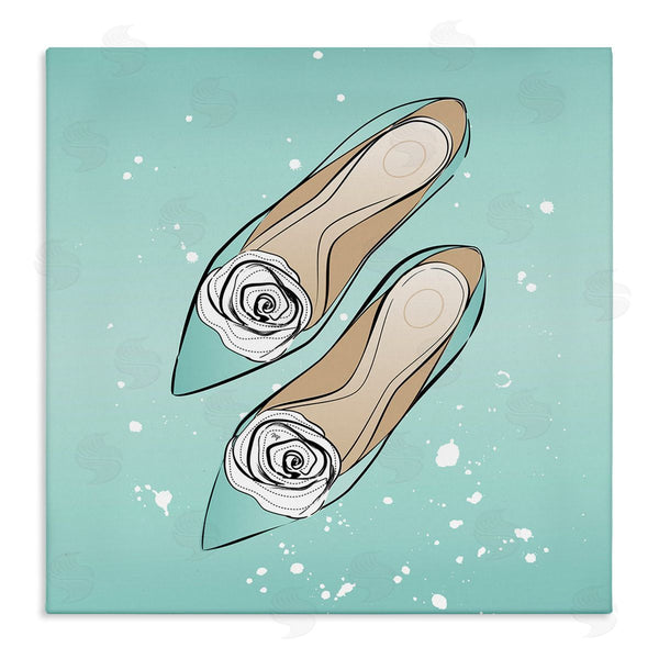 stupell industries Martina Pavlova | Blue Shoes with Flowers