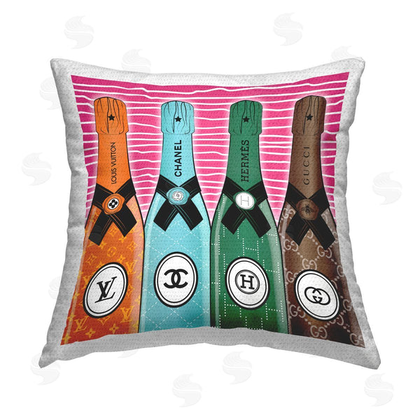 Stupell Industries Martina Pavlova | Bold Striped Champagne Printed Throw Pillow