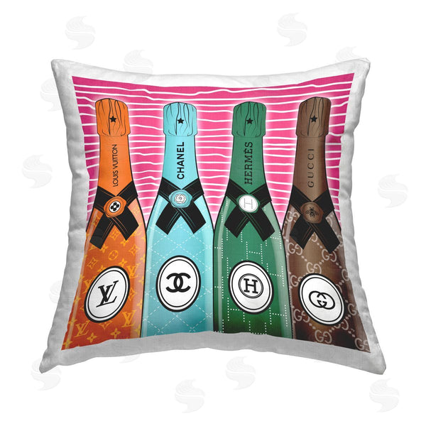 stupell industries Martina Pavlova | Bold Striped Champagne Printed Throw Pillow