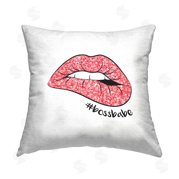 Stupell Industries Martina Pavlova | Boss Babe Hashtag Glam Lips Printed Throw Pillow