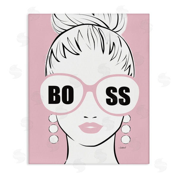 stupell industries Martina Pavlova | Boss Phrase Sunglasses Glam Female Pink Fashion Wall Art