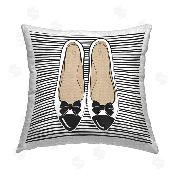 Stupell Industries Martina Pavlova | Bow Flats On Stripes Printed Throw Pillow
