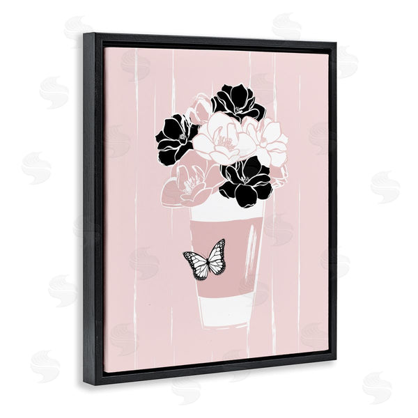 Stupell Industries Martina Pavlova | Casual Coffee Cup Pink Assorted Flowers Arrangement Wall Art