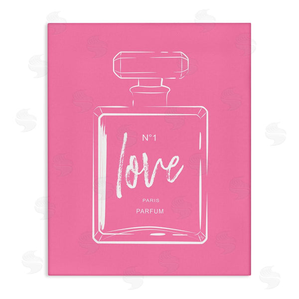 stupell industries Martina Pavlova | Casual Glam Perfume Bold Pink Love Calligraphy Wall Art