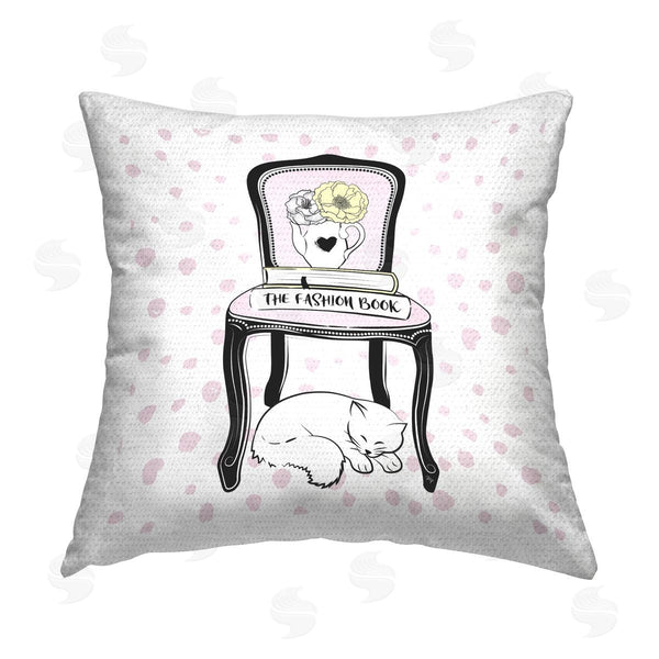 Stupell Industries Martina Pavlova | Cat & Fashion Books Printed Throw Pillow