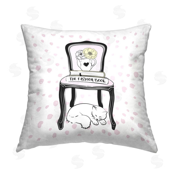 stupell industries Martina Pavlova | Cat & Fashion Books Printed Throw Pillow