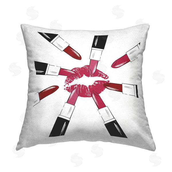 Stupell Industries Martina Pavlova | Centric Lipsticks & Kiss Printed Throw Pillow
