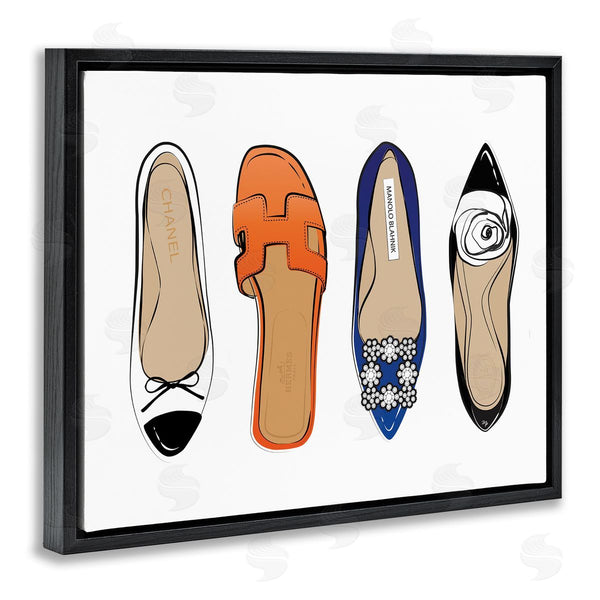 Stupell Industries Martina Pavlova | Chic Fashion Heels Blue Orange Flats Fashion Feet Wall Art