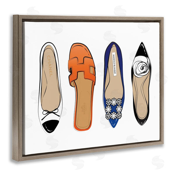 Stupell Industries Martina Pavlova | Chic Fashion Heels Blue Orange Flats Fashion Feet Wall Art