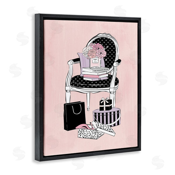 Stupell Industries Martina Pavlova | Chic Fashion Still Life Chair With Shopping Bags Wall Art