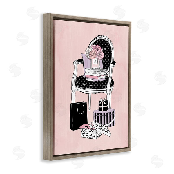 Stupell Industries Martina Pavlova | Chic Fashion Still Life Chair With Shopping Bags Wall Art