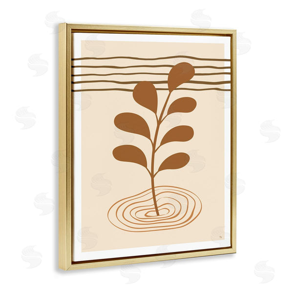 Stupell Industries Martina Pavlova | Contemporary Earthy Leaf