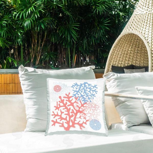 Stupell Industries Martina Pavlova | Coral Shapes Pattern Printed Throw Pillow
