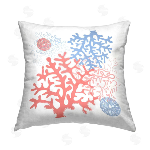 stupell industries Martina Pavlova | Coral Shapes Pattern Printed Throw Pillow