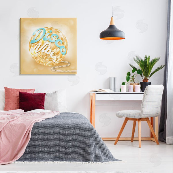 Stupell Industries Martina Pavlova | Disco Vibes Yellow & Blue Phrase Wall Art