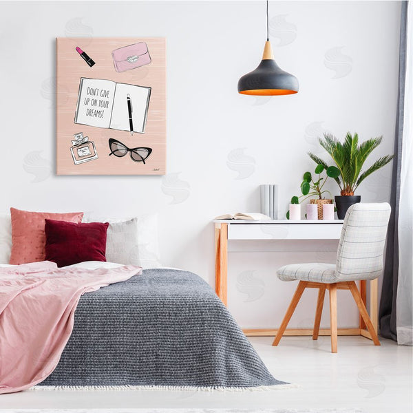 Stupell Industries Martina Pavlova | Don't Give Up Dreams Assorted Fashion Apparel Cosmetics Wall Art