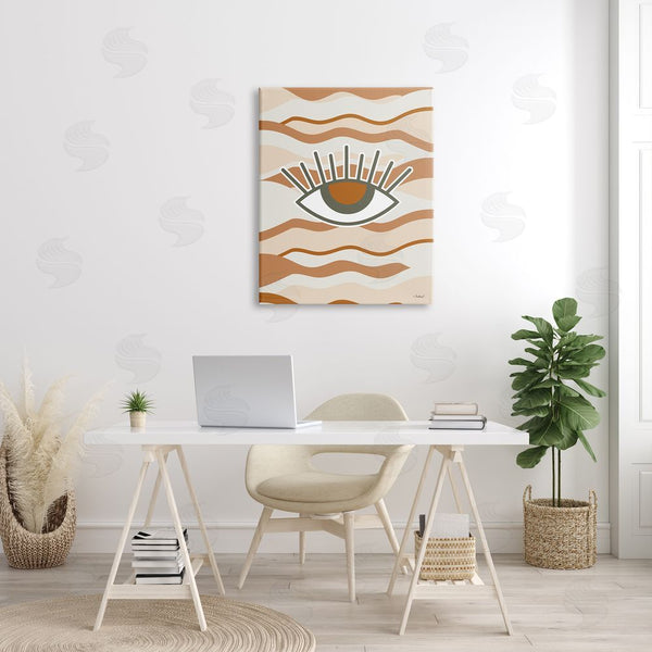 Stupell Industries Martina Pavlova | Earthy Modern Spiritual Eye Wavy Striped Shapes Wall Art