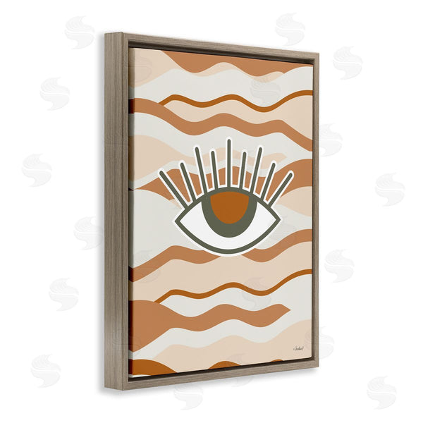 Stupell Industries Martina Pavlova | Earthy Modern Spiritual Eye Wavy Striped Shapes Wall Art
