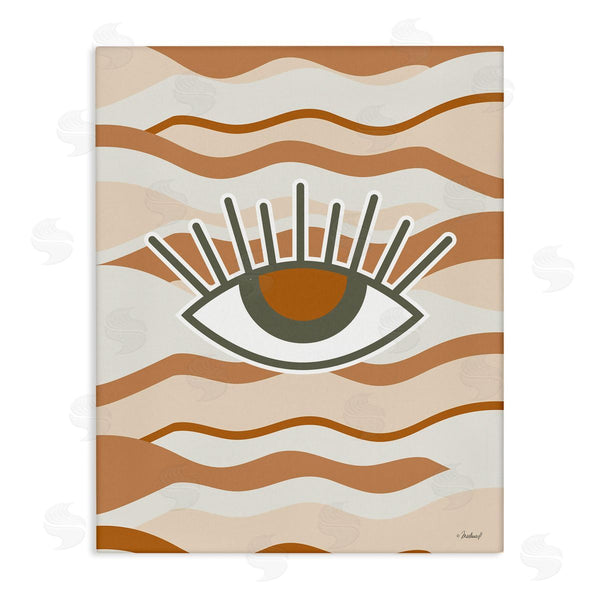 stupell industries Martina Pavlova | Earthy Modern Spiritual Eye Wavy Striped Shapes Wall Art