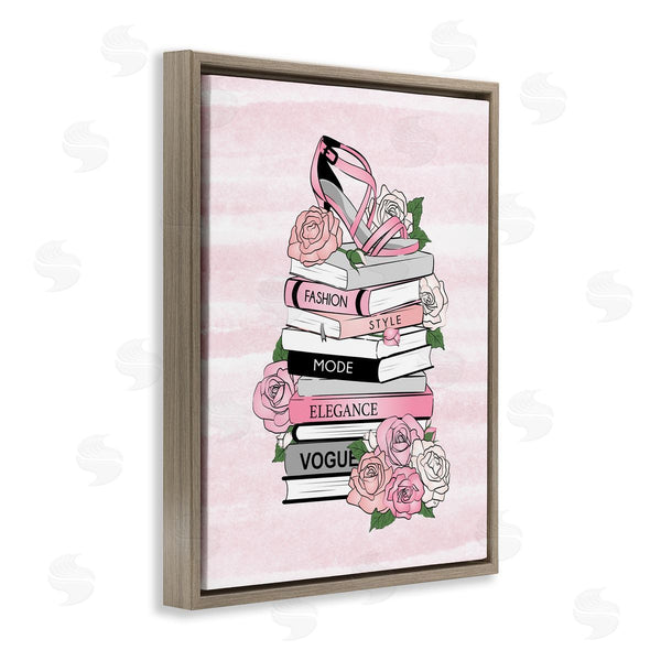 Stupell Industries Martina Pavlova | Fashion Style Elegance Phrases Glamourous Flowered Bookstack Wall Art