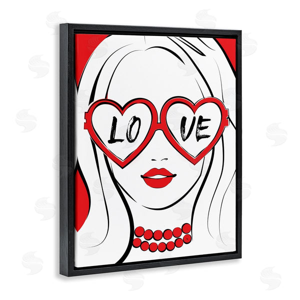 Stupell Industries Martina Pavlova | Fashionable Heart Sunglasses Love Design Trendy Woman Wall Art