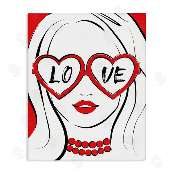 stupell industries Martina Pavlova | Fashionable Heart Sunglasses Love Design Trendy Woman Wall Art