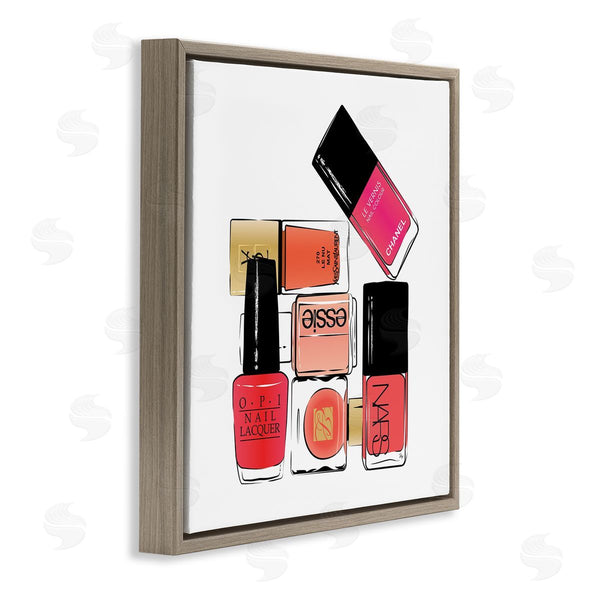 Stupell Industries Martina Pavlova | Fashionista Nail Polish Bottles Stacked