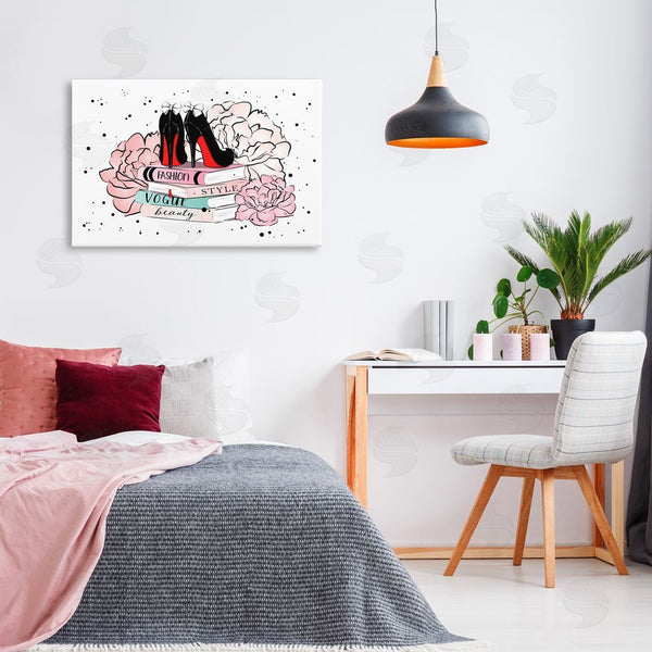 Stupell Industries Martina Pavlova | Floral Fashion Books Wall Art