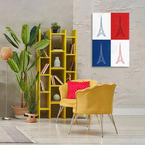 Stupell Industries Martina Pavlova | France Flag Eiffel Tower Wall Art