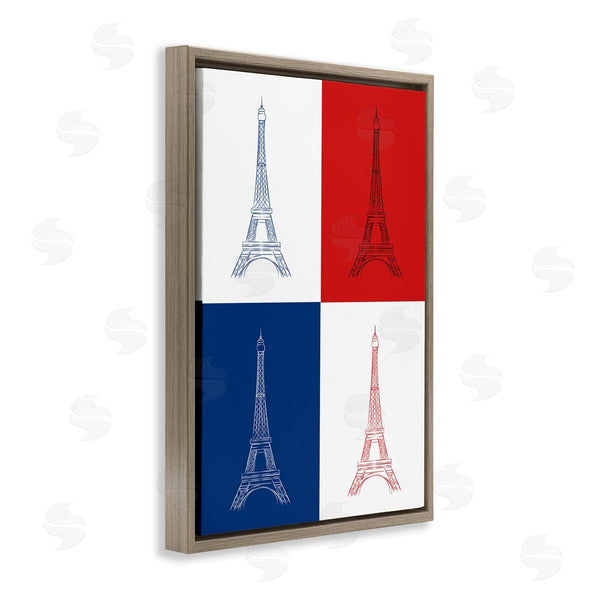 Stupell Industries Martina Pavlova | France Flag Eiffel Tower Wall Art