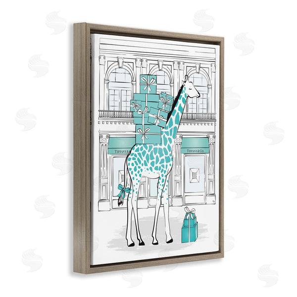 Stupell Industries Martina Pavlova | Giraffe Stacked Gift Boxes Designer