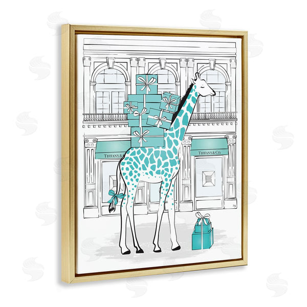 Stupell Industries Martina Pavlova | Giraffe Stacked Gift Boxes Designer